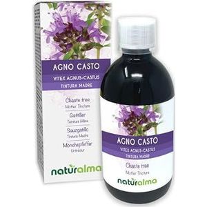 Monnikspeper of Kuisheidsboom (Vitex agnus-castus) vruchten Alcoholvrije Moedertinctuur Naturalma - Vloeibaar extract druppels 500 ml - Voedingssupplement - Veganistisch