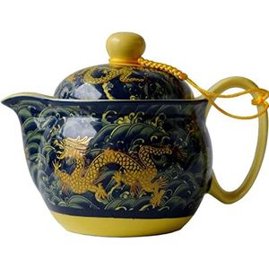 Theepot keuken theepot China porselein 12 oz draak marineblauw roestvrij filtratie infuser voor losse thee (marineblauw) (kleur: marineblauw)