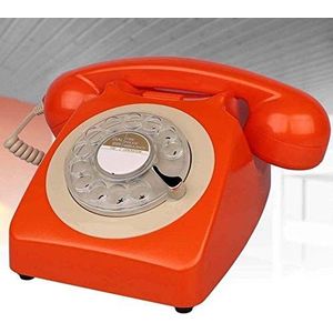 Telefoon thuis Wild hout Retro telefoon Telefoon met draaischijf/Retro-stijl telefoon/Vintage telefoon/Klassieke bureautelefoon met draaikiezer Gebruikt standaard telefoonaansluiting Telefoon (F)