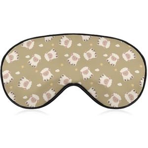 Schapen welterustenpatroon op wolkster slaapmasker met verstelbare riem, comfortabel zacht oogmasker, slaaphulp, lichtblokkerende oogmaskers