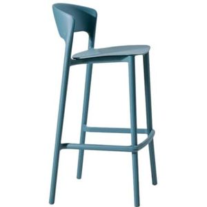 Hoge Bar Stoel Eenvoudige Barstoelen, Huishoudelijke Kunststof Barkrukken Met Rugleuning, Hoge Bureaustoelen, Lichte Luxe Barstoelen Barkruk(Blue)