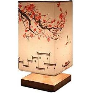 Chinese stijl ins stijl retro eenvoudige creatieve vierkante hout nachtlampje Japanse stijl slaapkamer warme nachtkastje decoratieve tafellamp