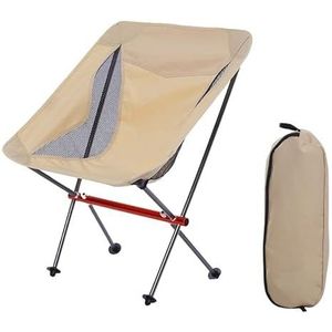 Draagbare Campingstoel Outdoor Camping Picknick Draagbare Vissen Klapstoel Ademende Aluminium Rugleuning Stoel Regiestoel Visstoel(Beige,70cm)