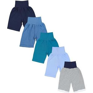 TupTam Baby Korte Broek Shorts Bermuda Pakje van 5, Rechte pijp/Streep/Donkerblauw Donkergroen Jeans, 74/80