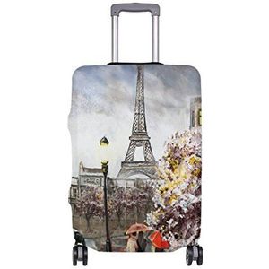 ALAZA Eiffeltoren Parijs olieverfschilderij Bagage Cover Past 18-32 Inch koffer Spandex Travel Protector