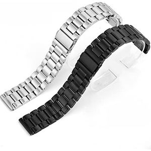 Roestvrijstalen horlogeband 18mm 20mm 22mm 24mm band polsbandje horlogeband vervanging Polsgordel (Color : Silver, Size : 22mm)