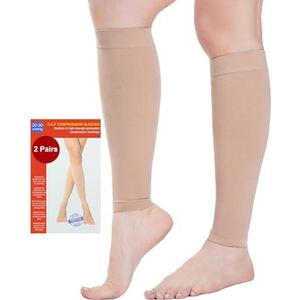 Medische Compressiekousen - Beige - Gegradueerde Steun - 20-30 mmHg Klasse 2 - 2 Paar