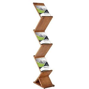 DISPLAY SALES brochurehouder zigzag | houten folderrek | 5 x DIN A4 folderstandaard van hout met folderhouders