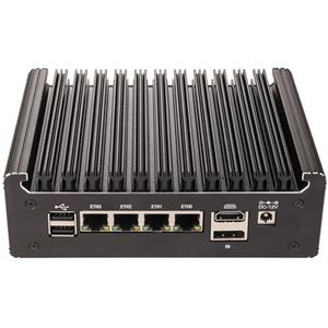 HSIPC Twin Lake N150 Firewall Micro Appliance, mini-pc, zachte router met 8G RAM 256G SSD, 4*i226-V RJ45-poort AES-NI