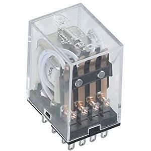 1 stuk MY4 klein elektromagnetisch relais power relais DC12V DC24V AC 110V AC220V spoel 4NO 4NC DIN-rail 14-polige basis Mini Relais (Maat: Alleen AC 220V)