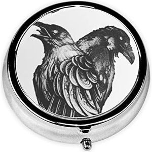 Raven om de Pillendoosje Decoratieve Doos van de Pillendoos, Twee Compartiment Pillendoosje