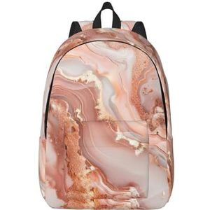 YJxoZH Pompoen Halloween Print Canvas Rugzak Voor Vrouwen Reizen Rugzak Voor Mannen College Boekentas Casual Laptop Dagrugzak, Rose Goud Marmer Ontwerp Achtergrond, S