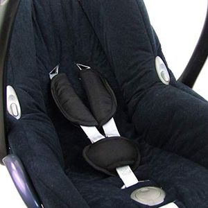 Bambiniwelt gordelbeschermer, set universeel voor babyzitje, autostoeltje, compatibel met bijvoorbeeld Maxi Cosi Cybex (zwart)
