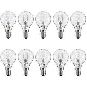 10 x NCC-lamp Eco halogeenlampen P45 druppels 28W = 34W E14 helder dimbaar warm wit