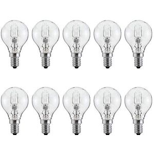 NCC-Licht 10 x Eco halogeenlamp P45 druppel 28 W = 34 W E14 helder dimbaar warm wit