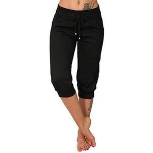 Vrouwen zomer herfst dames 3/4 broek casual effen kleur low rise trekkoord zakken sport capri broek shorts voor vrouwen