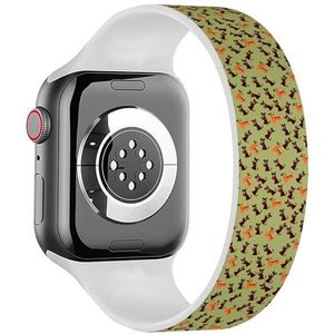 Solo Loop Band Compatibel met All Series Apple Watch 42/44/45/49mm (Hoge Kwaliteit Originele Trendy) Elastische Siliconen Band Strap Accessoire, Siliconen, Geen edelsteen