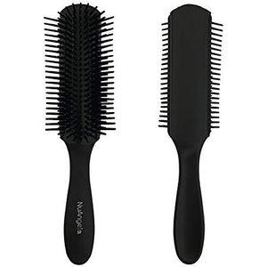 NuAngela Cushion 9 rijen nylon borstel voor krullend haar, gemakkelijk schoon te maken Styling Haarborstel voor ontwarren Vormgeven Gladmaken Föhnen Scheiden, krullen definiëren voor nat, lang, kroeshaar, dik haar