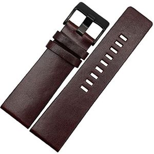 INEOUT Lederen horlogeband 22 24 26 28 30 mm 32mm armband fit for dieselhorloge bandhorloges band geschikt for DZ4343 DZ7293 DZ7333 Bochtband (Color : Dark Brown black, Size : 28mm)
