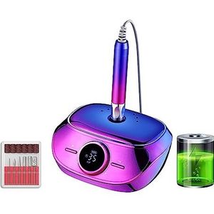 Elektrische nagelvijl, 35000 RPM nagelboor, draagbare elektrische nagelvijl for pedicure-manicuremachine, nagelkunstsalongereedschap voor zowel natuurlijke als kunstnagels (Color : S304 Purple, Size