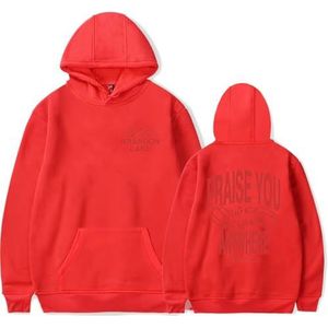 SKALSDVXC Brandon Lake Merch Praise You Anywhere Hoodies Pak Unisex Mode Streetwear Sweatshirt, Rood, L