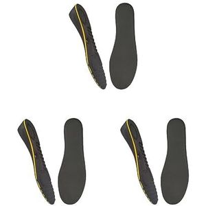 3 set van hoogte inlegzolen elastische comfort hogere hak inserts liften voor sneaker mannen 5 cm, zwart