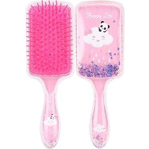Haarborstel kam, kinderen cartoon peddel ontrafelen haarborstel luchtkussen massage kam kappers styling tool voor steil dik krullend haar (roze)