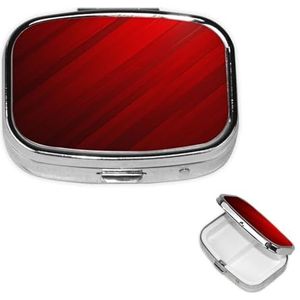 Vierkante Pillendoos Draagbare Metalen Pil Case 2 Compartiment Kleine Reizen Pil Organizer Rode Streep Vitamines Houder Organizer voor Portemonnee Pocket