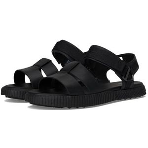 Sorel Ona Ave platte sandaal met enkelbandje voor dames, Zwart, 41 EU