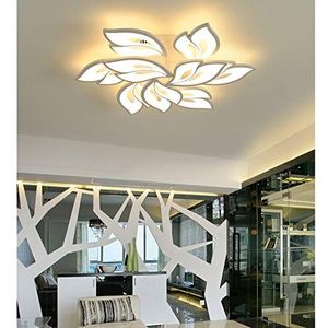 Moderne decoratieve led-lamp voor woonkamer, slaapkamer, plafondlamp, dimbaar, met afstandsbediening, bloemendesign, plafondlamp, hanglamp, acryl lampenkap voor eettafel, woonkamer, keuken, meisjes,