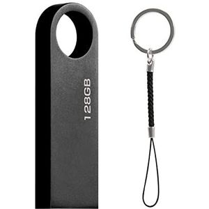 Mini PenDrive128 Giga USB-stick, 128 GB, metaal, USB-flashdrive, USB-sleutel, 128 GB, voor pc, laptop enz. (zwart)