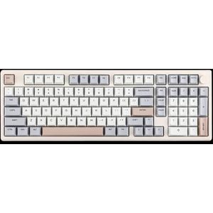 QPSJXN 1800 Layout Hot Swappable Mechanisch Toetsenbord Aluminium USB-C BT5.0 2.4GHz Met 8000mAh Compatibel Met Verschillende Apparaten (Grijs)