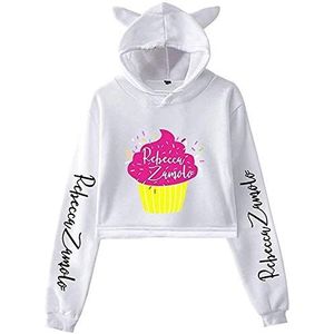 Nest Home Rebecca Zamolo Cupcake Crop Hoodie Sweatshirts Meisjes Vrouwen Pullover Hoodies Harajuku Casual Outwear Kleding, wit- 1, XS