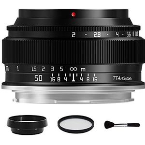 TTArtisan 50mm F2 Full Frame Grote Diafragma Handmatige Portret Lens voor Sony E Mount fe Spiegelloze Camera Alpha A6000 A6300 A6400 A7C A7MIII A7MIV A7RIII A9 NEX-3 NEX-3N NEX-5 Zwart