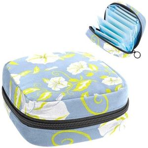 Opbergtas voor maandverband, menstruatiecup zakje tampon tas, menstruatiepads, houder organizer voor vrouwen en meisjes, bloemen pastelpatroon