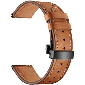 ENICEN Lederen band Compatible With Samsung Galaxy Horloge 4 3 Classic Band 42mm / 46mm / Actief 2 40 mm 44mm / 41mm / 45mm 20mm 22mm horlogeband armband riem (Color : Brown black, Size : For Active