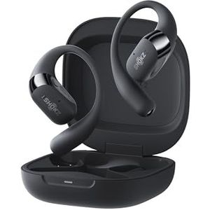 SHOKZ OpenFit 2 Open-Ear koptelefoon, True Wireless Bluetooth-oortelefoons met microfoon, oorhaak-oordopjes met 48 Uur speeltijd, Snel Opladen, IP55-waterbestendig, met draagzak, Zwart