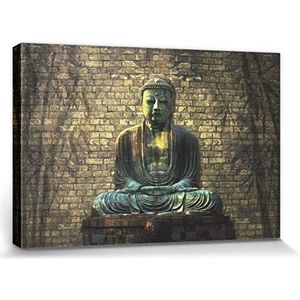 1art1 Boeddhisme Poster Kunstdruk Op Canvas Buddha In Meditation Muurschildering Print XXL Op Brancard | Afbeelding Affiche 30x20 cm