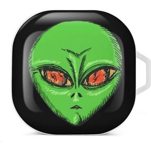 Groen ET Alien Oortelefoon Hoesje Compatibel met Galaxy Buds/Buds Pro Schokbestendig Hoofdtelefoon Case Cover Wit-Stijl