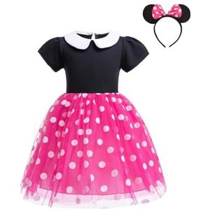 Lito Angels Kostuum met Hoofdband Stippen Tule Jurk voor Baby Meisjes Maat 92 Leeftijd 18-24 Maanden Markering 9, Warm Roze