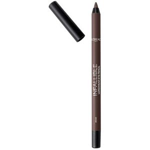 L'Oreal Paris Make-up Infallible Pro-Last Pencil Eyeliner, waterdicht en veegvast, glijdt gemakkelijk op elke look, bruin, 1,2 g