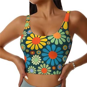 Hippie Patroon Print Casual Wear Vrouwen Sport Vest Yoga Vest Workout Vest Voor Vrouwen Lichtgewicht Trendy, Zwart, S