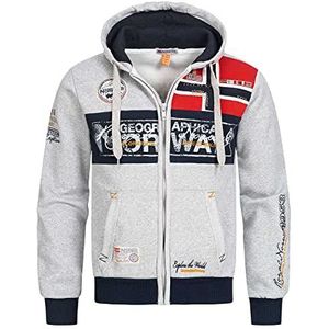 Geographical Norway FLYER MEN - Heren Hoodie En Zak - Man Sweatshirts Hoodies Pocket - Hoody Pullover Sweatshirts Warm Sweater Tops Jongens - Hoodie Jas Sport Casual Unisex LICHTGRIJS M