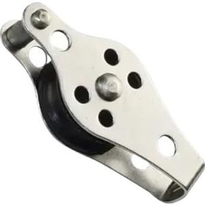 Enkelvoudig katrolblok, RVS 316 25mm katrol nylon schijf bevestigingsoog for 2-8mm touw 1 STUKS model 605-608(605)