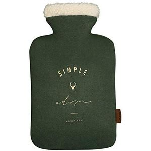 OIFAODAO, Warmwaterflessen Klassieke rubberen warmwaterkruik met gebreide hoes Heetwaterzak Herbruikbare draagbare warm water gevulde,Warmwaterkruik(Groen,S)
