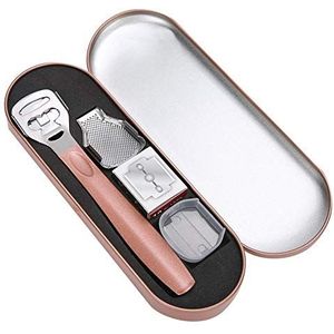 Eeltverwijderaar Voet Eelt Scheerapparaatset Roestvrijstalen voetvijl Pedicure Gereedschapsset voor verwijdering van de dode huid(Rose goud)