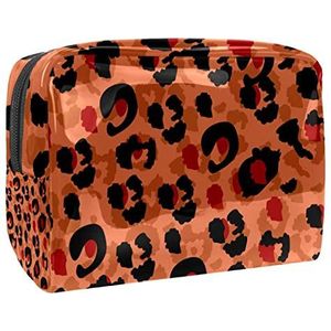 Cosmetische tas voor dames,kleine make-uptas voor portemonnee,luipaardprint,Cosmetische reistas,make-uptasje