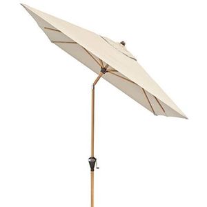 Doppler Alu Wood Rechthoekige parasol voor balkon en terras, edele houtlook