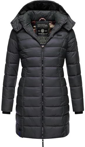 Marikoo - ABENDSTERNCHEN - Tussenjas - Antraciet - Dames - Lang - Capuchon