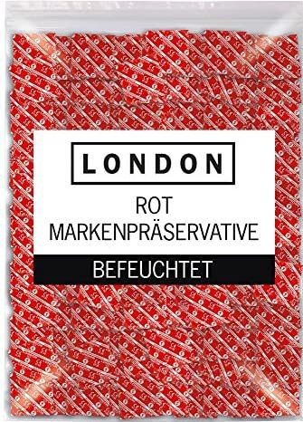 London Gearomatiseerd Condoom Rood 20,5 cm